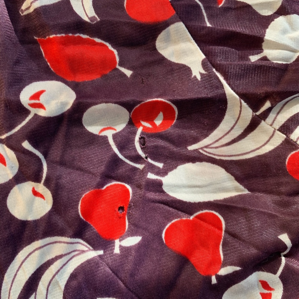 Thrashed 70s Cherry Banana Pear Button Down - image 3